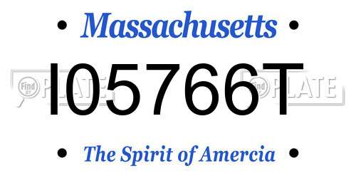 I05766T Massachusetts License Plate