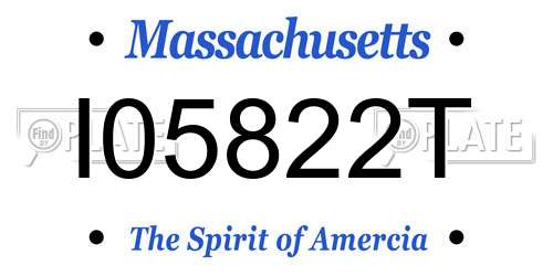 I05822T Massachusetts License Plate