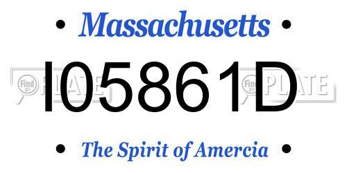 I05861D Massachusetts License Plate