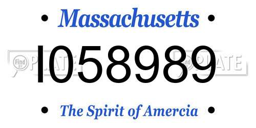 I058989 Massachusetts License Plate