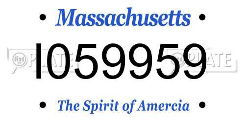 I059959 Massachusetts License Plate