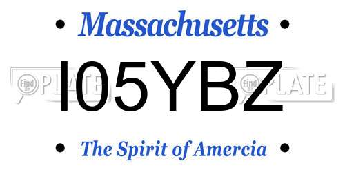 I05YBZ Massachusetts License Plate