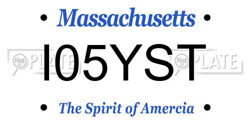 I05YST Massachusetts License Plate