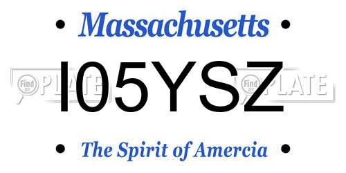 I05YSZ Massachusetts License Plate