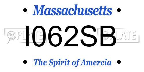 I062SB Massachusetts License Plate