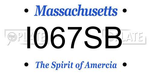 I067SB Massachusetts License Plate