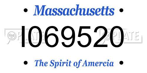 I069520 Massachusetts License Plate