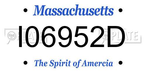 I06952D Massachusetts License Plate