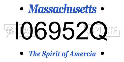 I06952Q Massachusetts License Plate