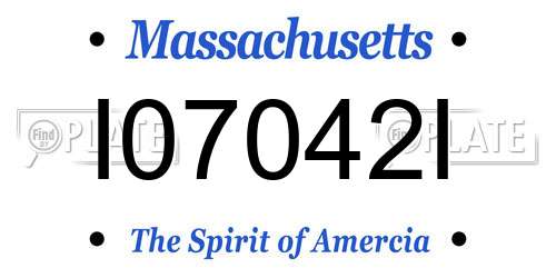 I07042I Massachusetts License Plate