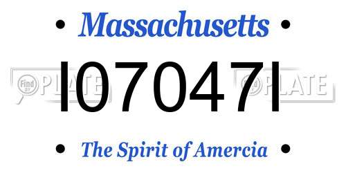 I07047I Massachusetts License Plate