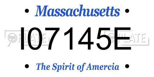 I07145E Massachusetts License Plate