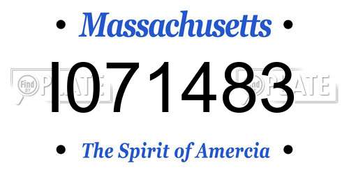 I071483 Massachusetts License Plate