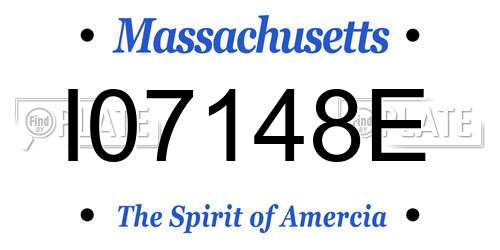 I07148E Massachusetts License Plate