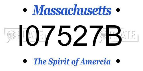 I07527B Massachusetts License Plate