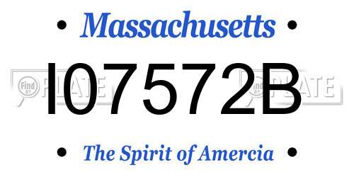 I07572B Massachusetts License Plate