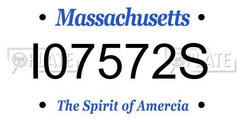 I07572S Massachusetts License Plate