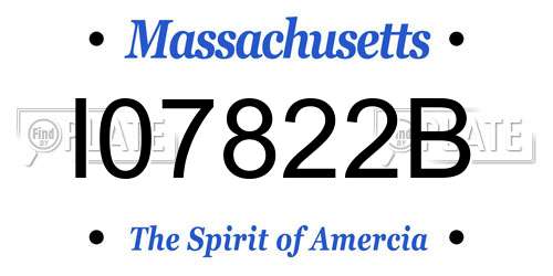 I07822B Massachusetts License Plate