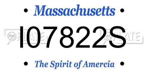 I07822S Massachusetts License Plate