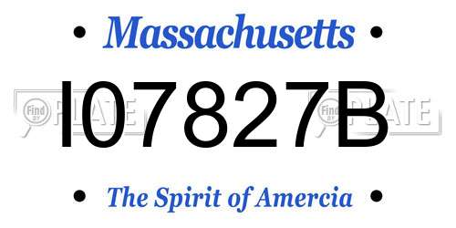 I07827B Massachusetts License Plate