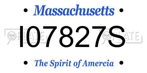I07827S Massachusetts License Plate