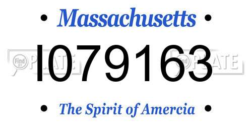 I079163 Massachusetts License Plate