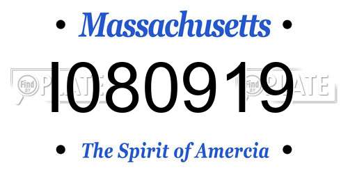I080919 Massachusetts License Plate