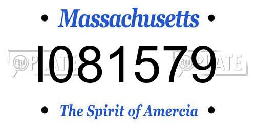 I081579 Massachusetts License Plate