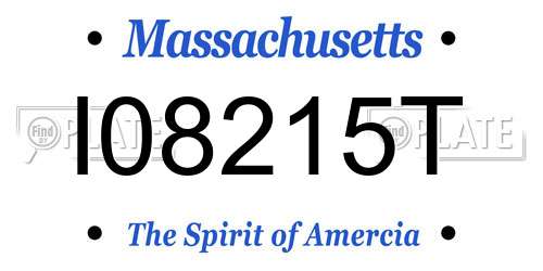I08215T Massachusetts License Plate
