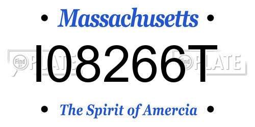 I08266T Massachusetts License Plate