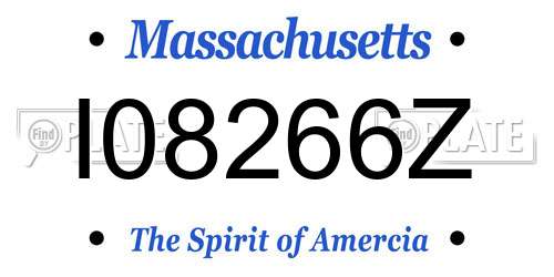 I08266Z Massachusetts License Plate
