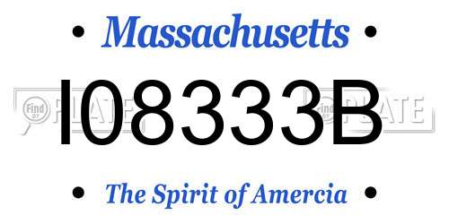 I08333B Massachusetts License Plate