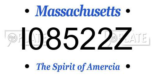I08522Z Massachusetts License Plate