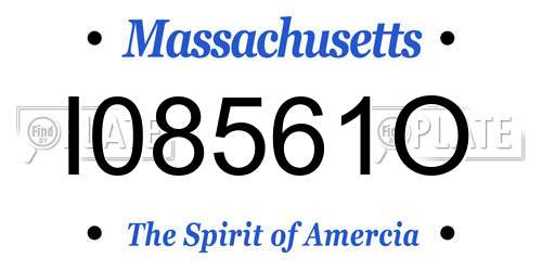 I08561O Massachusetts License Plate