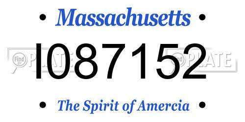 I087152 Massachusetts License Plate