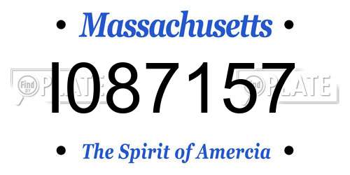 I087157 Massachusetts License Plate