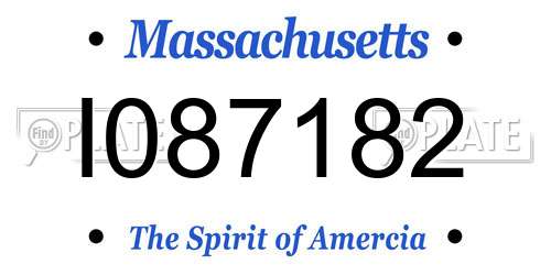 I087182 Massachusetts License Plate