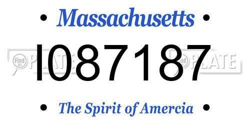 I087187 Massachusetts License Plate