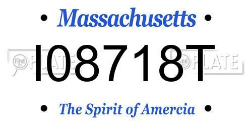 I08718T Massachusetts License Plate