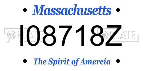 I08718Z Massachusetts License Plate
