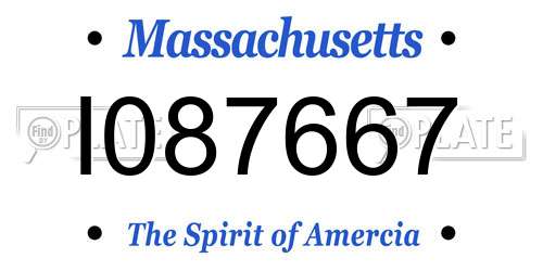 I087667 Massachusetts License Plate