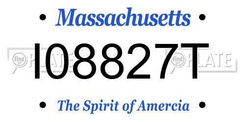 I08827T Massachusetts License Plate