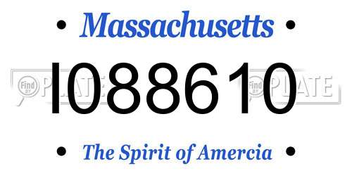 I088610 Massachusetts License Plate