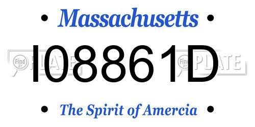 I08861D Massachusetts License Plate