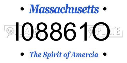 I08861O Massachusetts License Plate