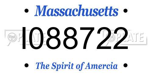 I088722 Massachusetts License Plate