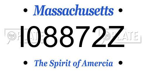 I08872Z Massachusetts License Plate