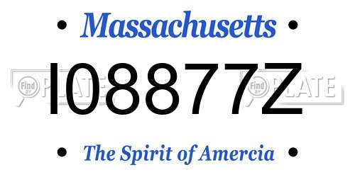I08877Z Massachusetts License Plate