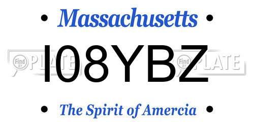 I08YBZ Massachusetts License Plate