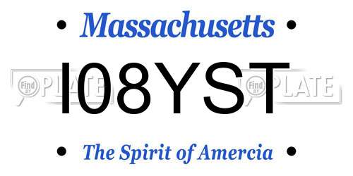I08YST Massachusetts License Plate